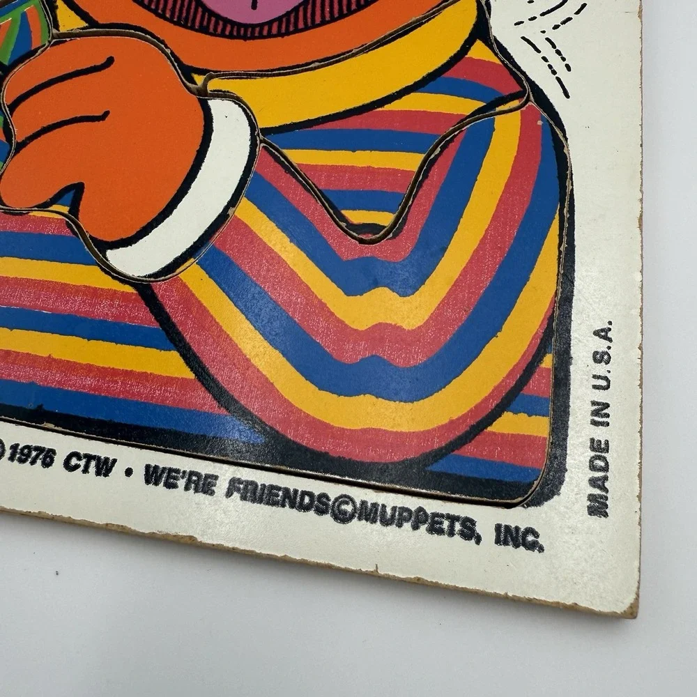 Vintage 1976 PLAYSKOOL Sesame Street Bert‎ & Ernie We're Friends Wood Puzzle 2-5